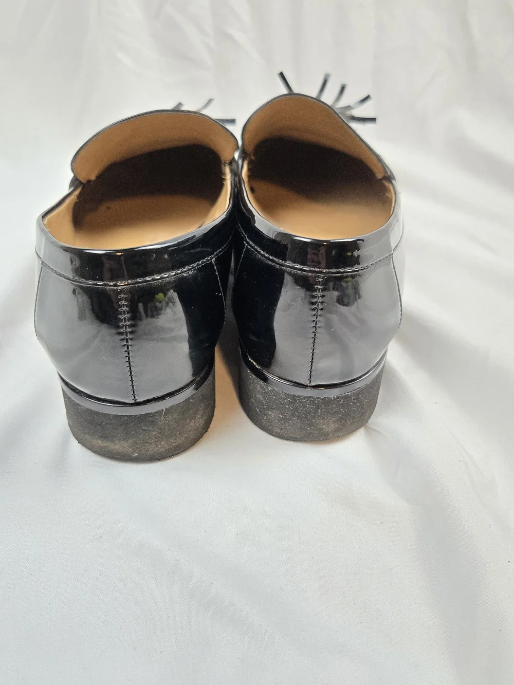 Franco Sarto Carolynn Tassel Loafers Women's Size 10 Black Patent Lug Sole